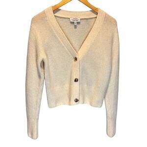 & Other Stories Playful Strawberry Buttoned Cream Cropped Cardigan Sweater - XS